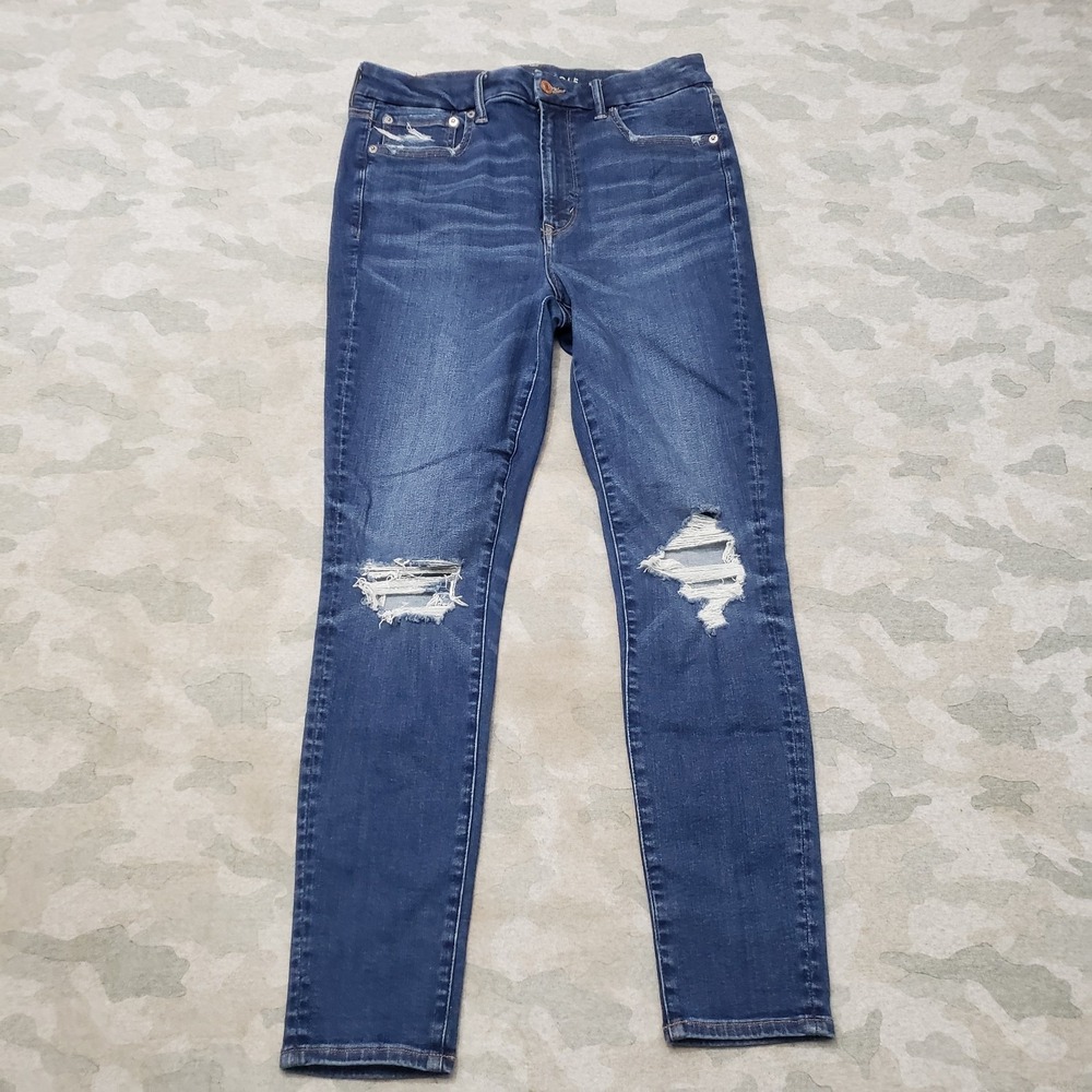 American Eagle Jeans Womens 12 Blue Super Hi Rise Jegging‎ Denim Medium Wash